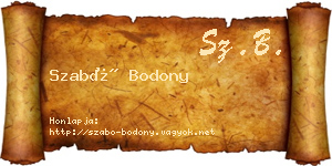 Szabó Bodony névjegykártya